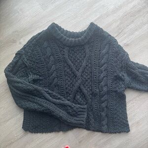 Free People Chunky Knit Black Sweater